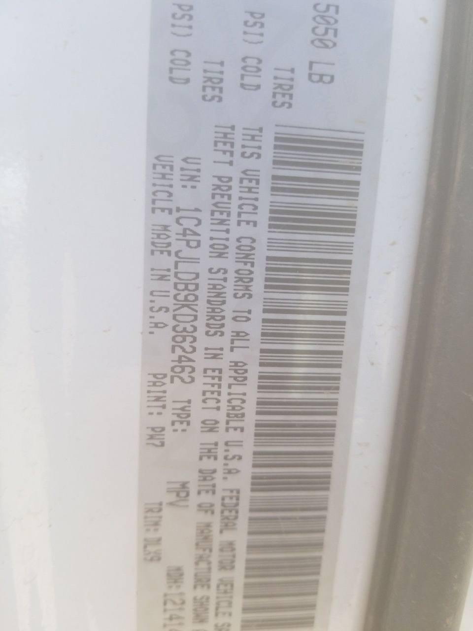 1C4PJLDB9KD362462 - 2019 Jeep Cherokee