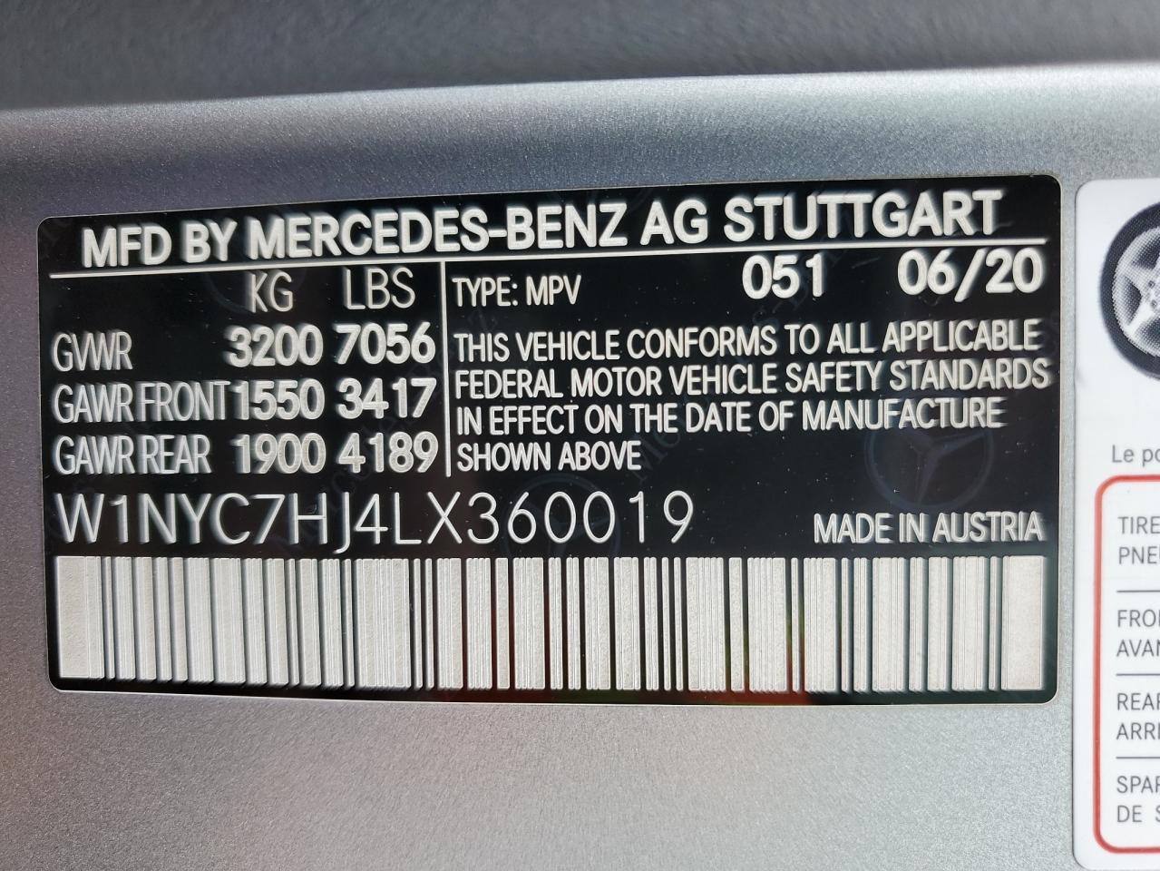 W1NYC7HJ4LX360019 - 2020 Mercedes-benz g63 – Hide Vin Expert